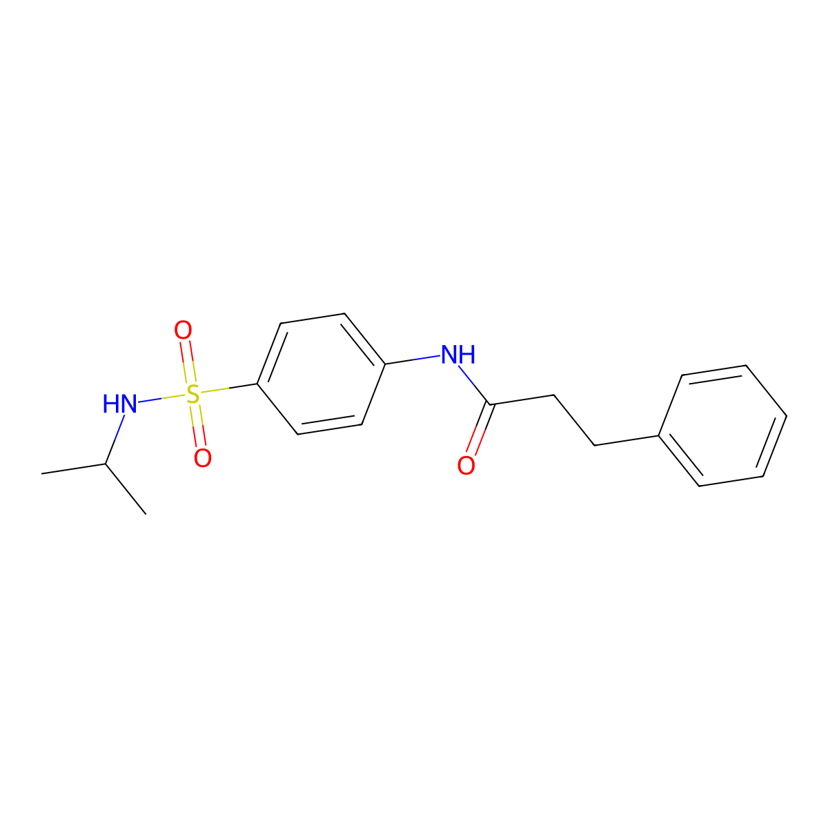 N-{4-[(isopropylamino)sulfonyl]phenyl}-3-phenylpropanamide molecular structure, CAS 718601-29-7