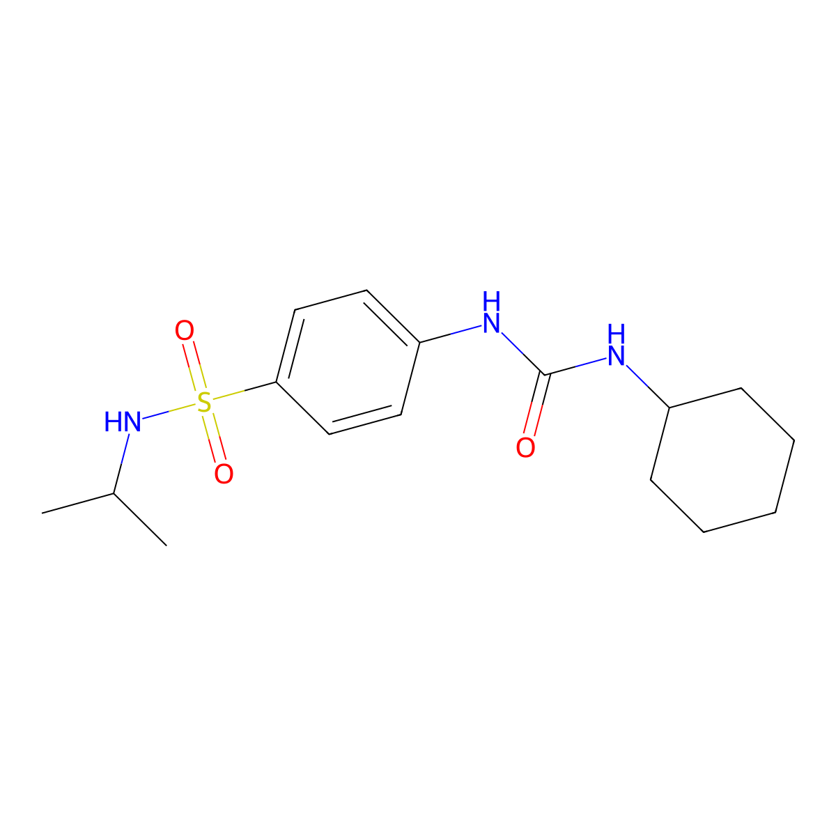 4-{[(cyclohexylamino)carbonyl]amino}-N-isopropylbenzenesulfonamide molecular structure, CAS 718601-33-3
