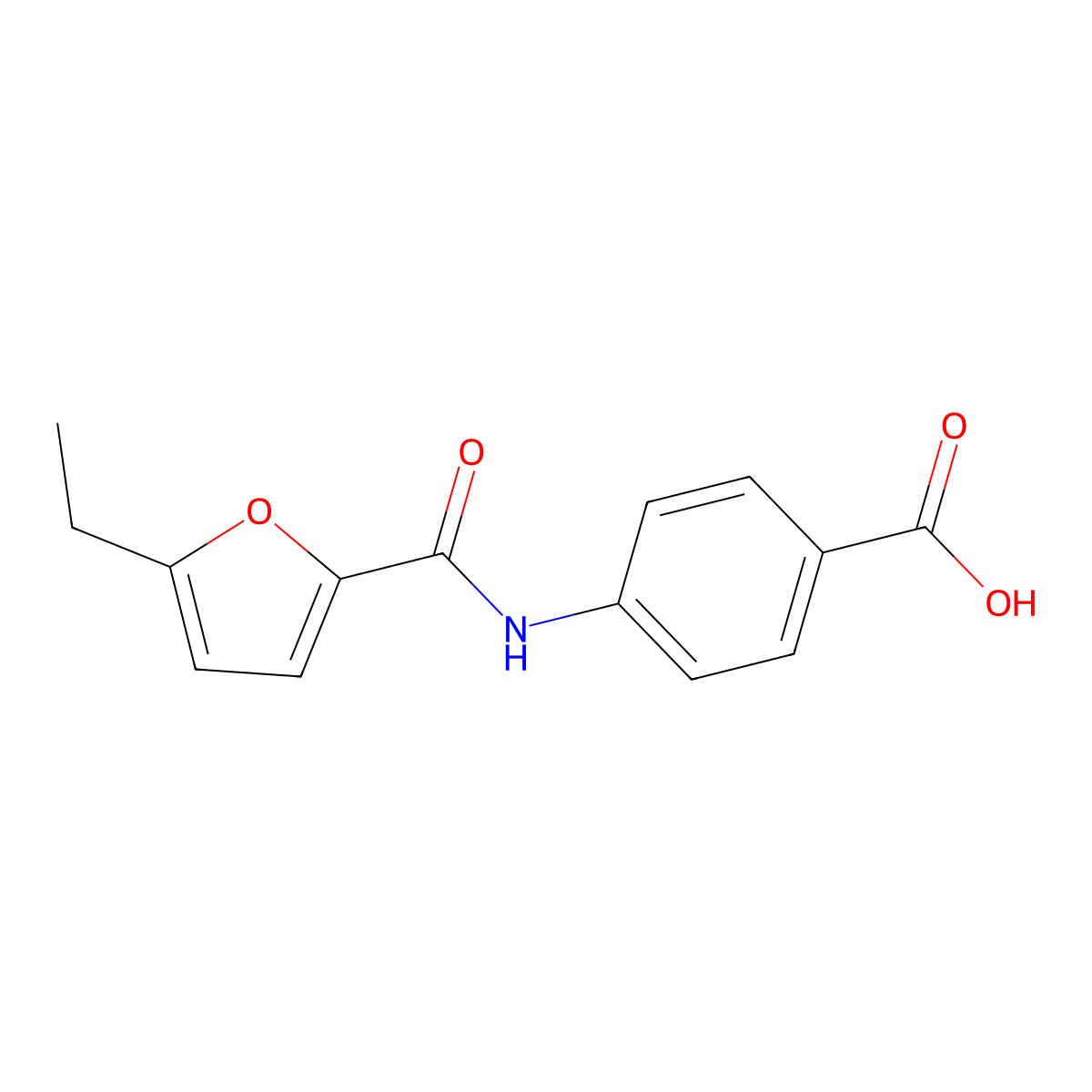 4-(5-Ethylfuran-2-carboxamido)benzoic acid molecular structure, CAS 718601-42-4