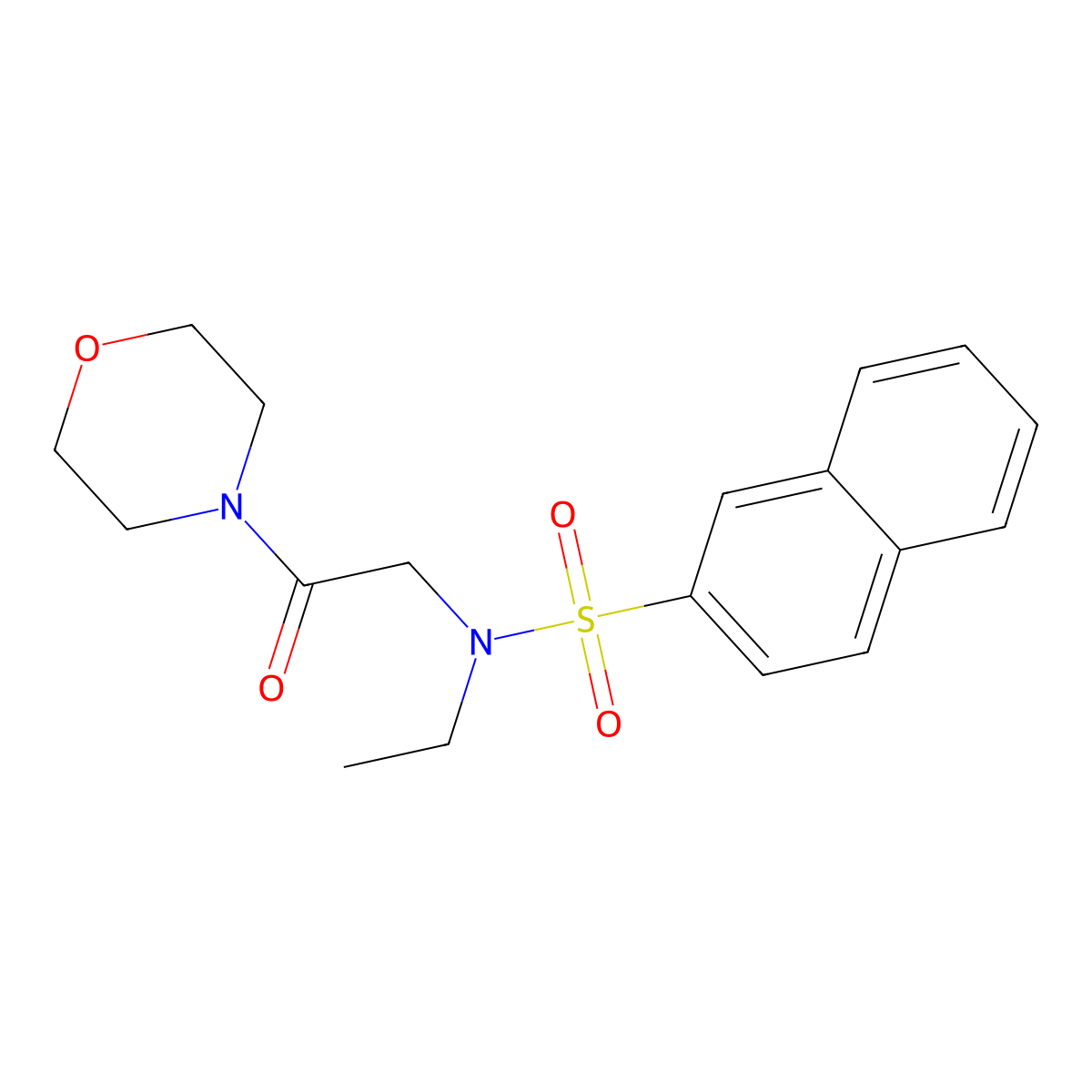N-ethyl-N-(2-morpholin-4-yl-2-oxoethyl)naphthalene-2-sulfonamide molecular structure, CAS 718601-46-8