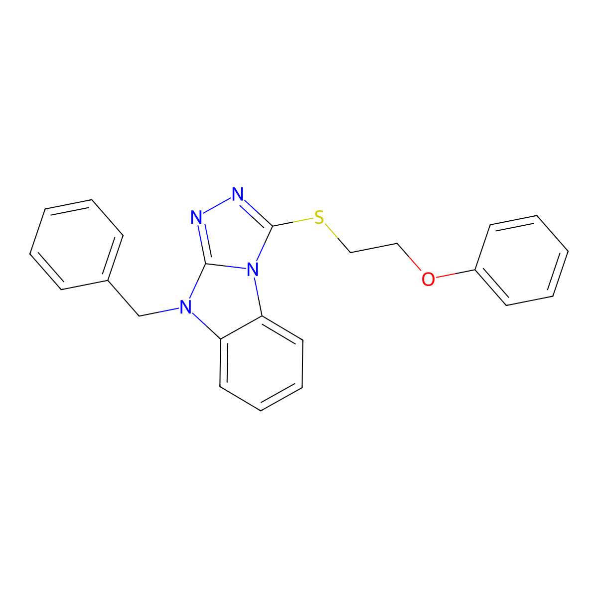 4-Benzyl-1-(2-phenoxyethylsulfanyl)-[1,2,4]triazolo[4,3-a]benzimidazole molecular structure, CAS 718601-50-4