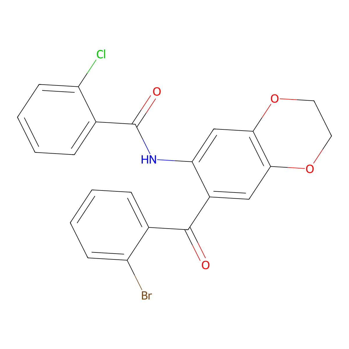 N-[7-(2-bromobenzoyl)-2,3-dihydro-1,4-benzodioxin-6-yl]-2-chlorobenzamide molecular structure, CAS 718601-52-6