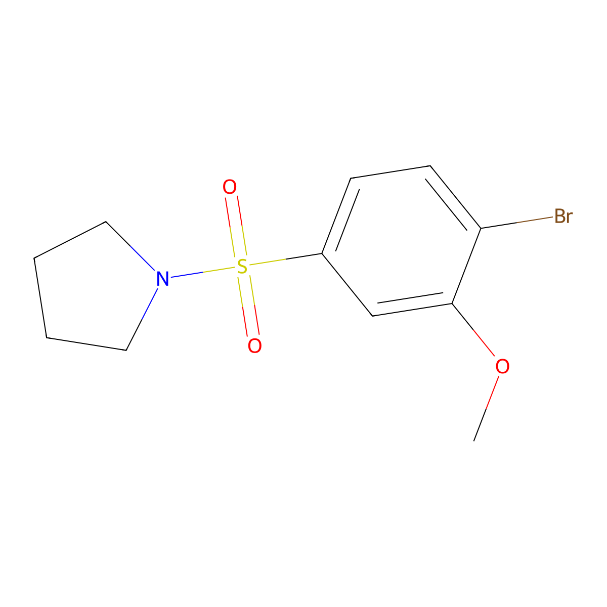 1-(4-Bromo-3-methoxyphenyl)sulfonylpyrrolidine molecular structure, CAS 718601-55-9