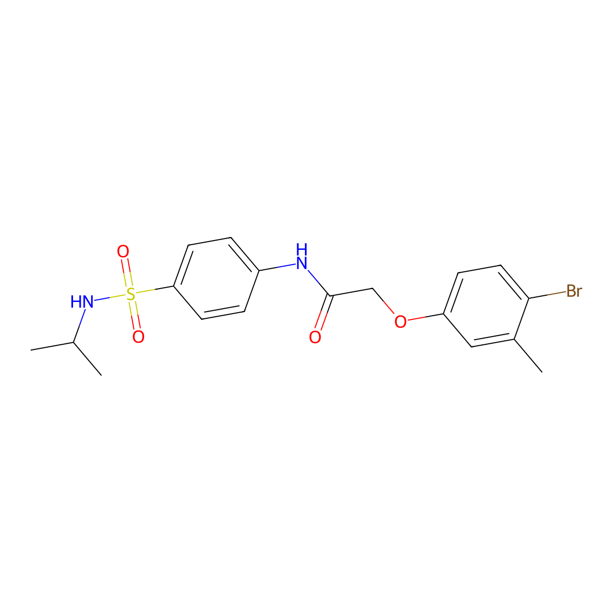 2-(4-bromo-3-methylphenoxy)-N-{4-[(isopropylamino)sulfonyl]phenyl}acetamide molecular structure, CAS 718601-89-9