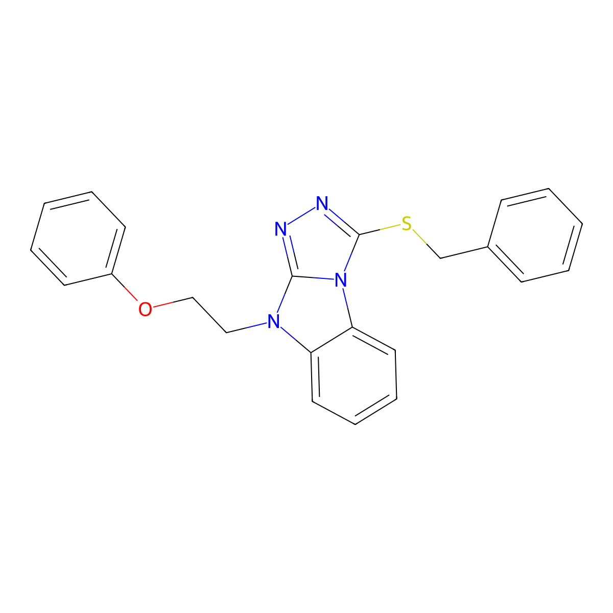 1-Benzylsulfanyl-4-(2-phenoxyethyl)-[1,2,4]triazolo[4,3-a]benzimidazole molecular structure, CAS 718602-02-9