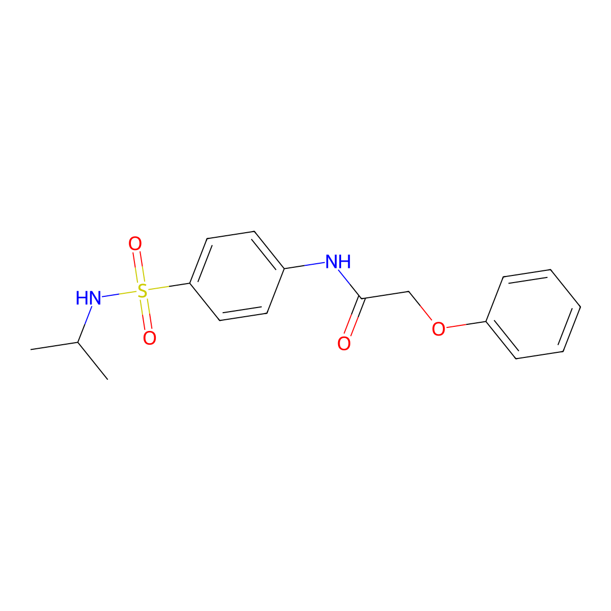 N-{4-[(isopropylamino)sulfonyl]phenyl}-2-phenoxyacetamide molecular structure, CAS 718602-05-2