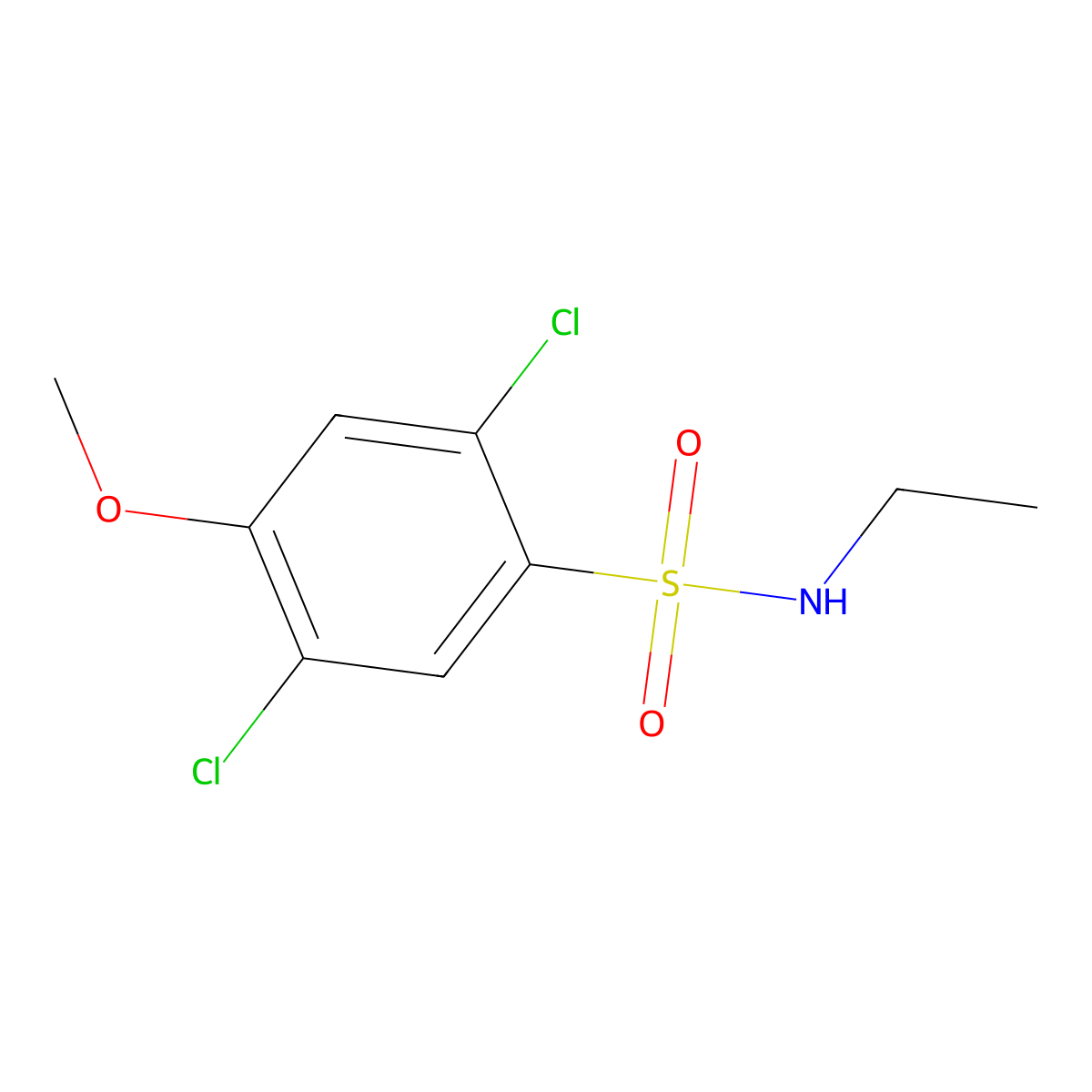 2,5-dichloro-N-ethyl-4-methoxybenzenesulfonamide molecular structure, CAS 718602-54-1
