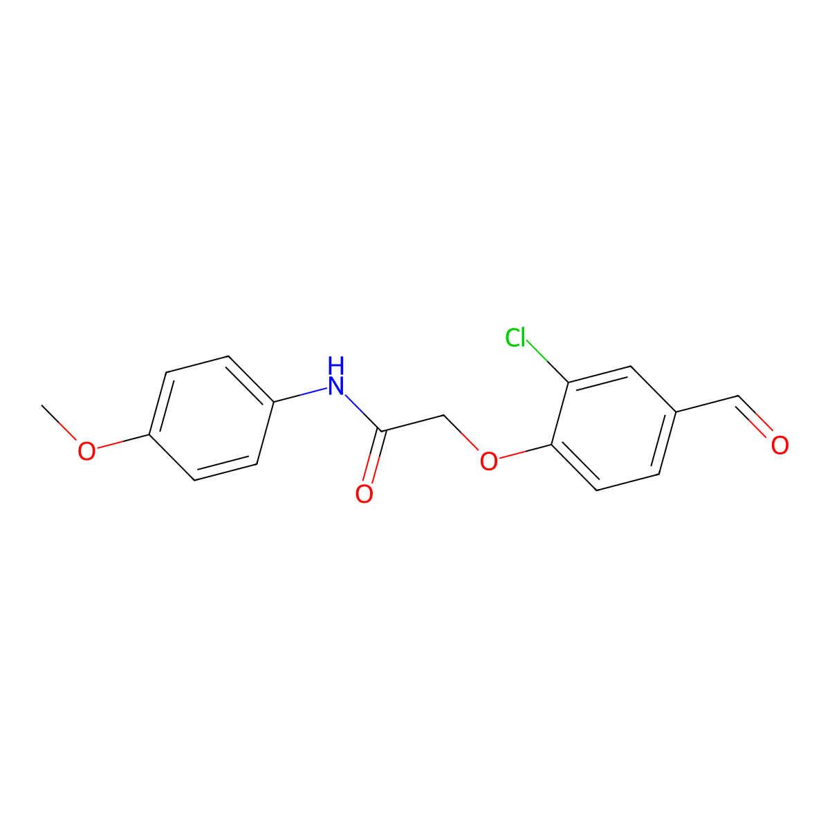 2-(2-chloro-4-formylphenoxy)-N-(4-methoxyphenyl)acetamide molecular structure, CAS 718602-63-2