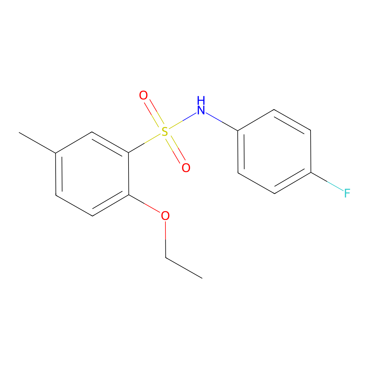 2-ethoxy-N-(4-fluorophenyl)-5-methylbenzenesulfonamide molecular structure, CAS 718602-69-8