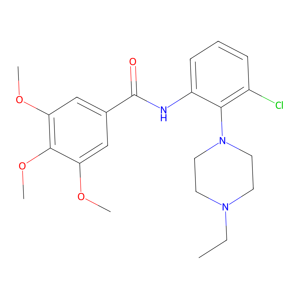 N-[3-chloro-2-(4-ethylpiperazin-1-yl)phenyl]-3,4,5-trimethoxybenzamide molecular structure, CAS 718602-86-9