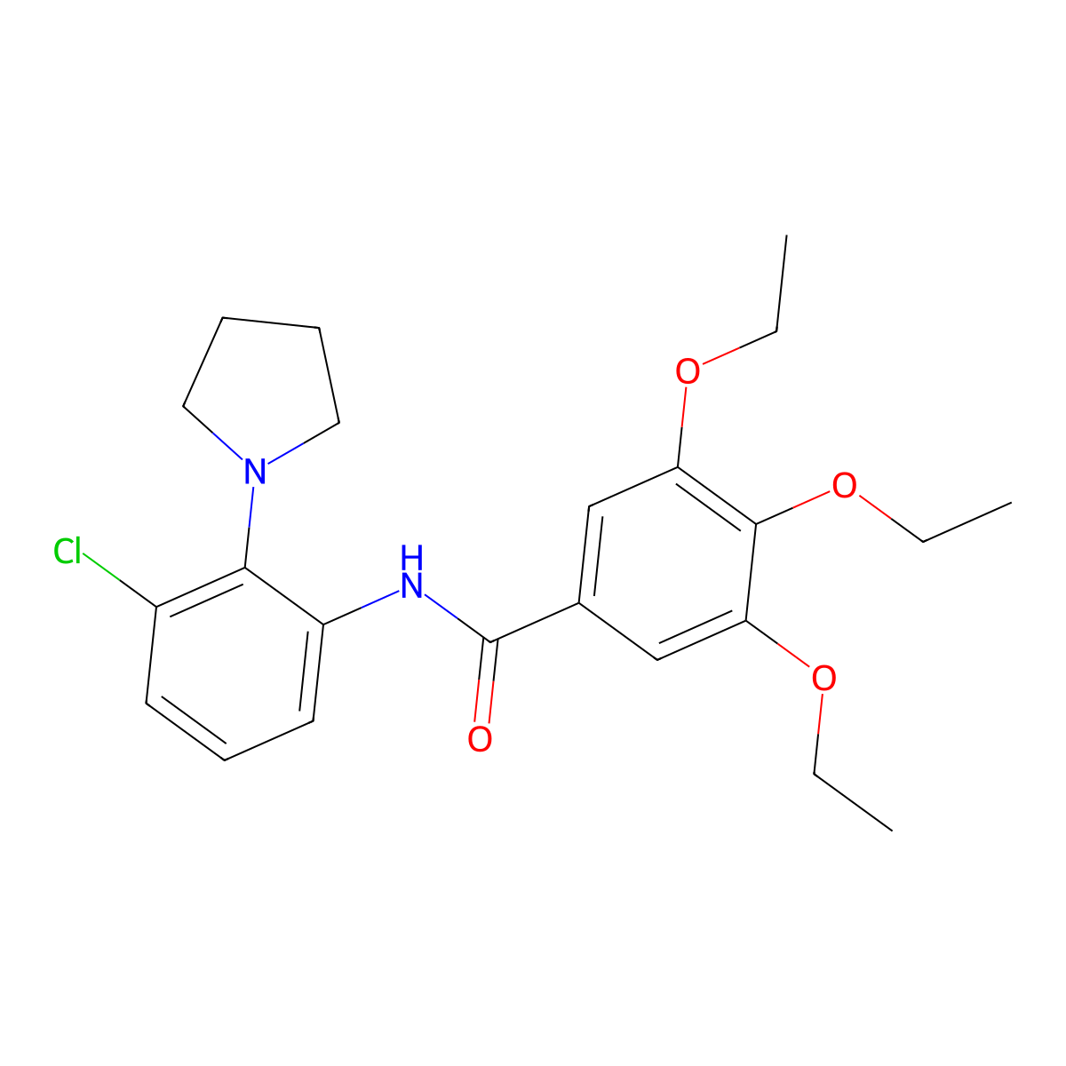 N-(3-chloro-2-pyrrolidin-1-ylphenyl)-3,4,5-triethoxybenzamide molecular structure, CAS 718602-96-1