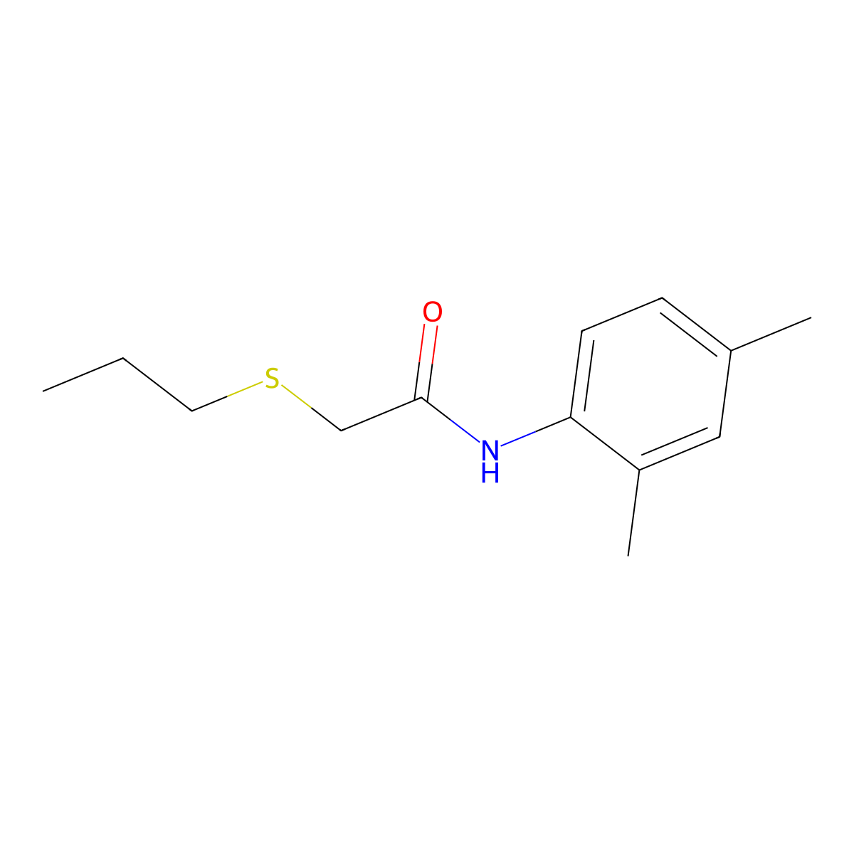 N-(2,4-dimethylphenyl)-2-propylsulfanylacetamide molecular structure, CAS 718603-03-3