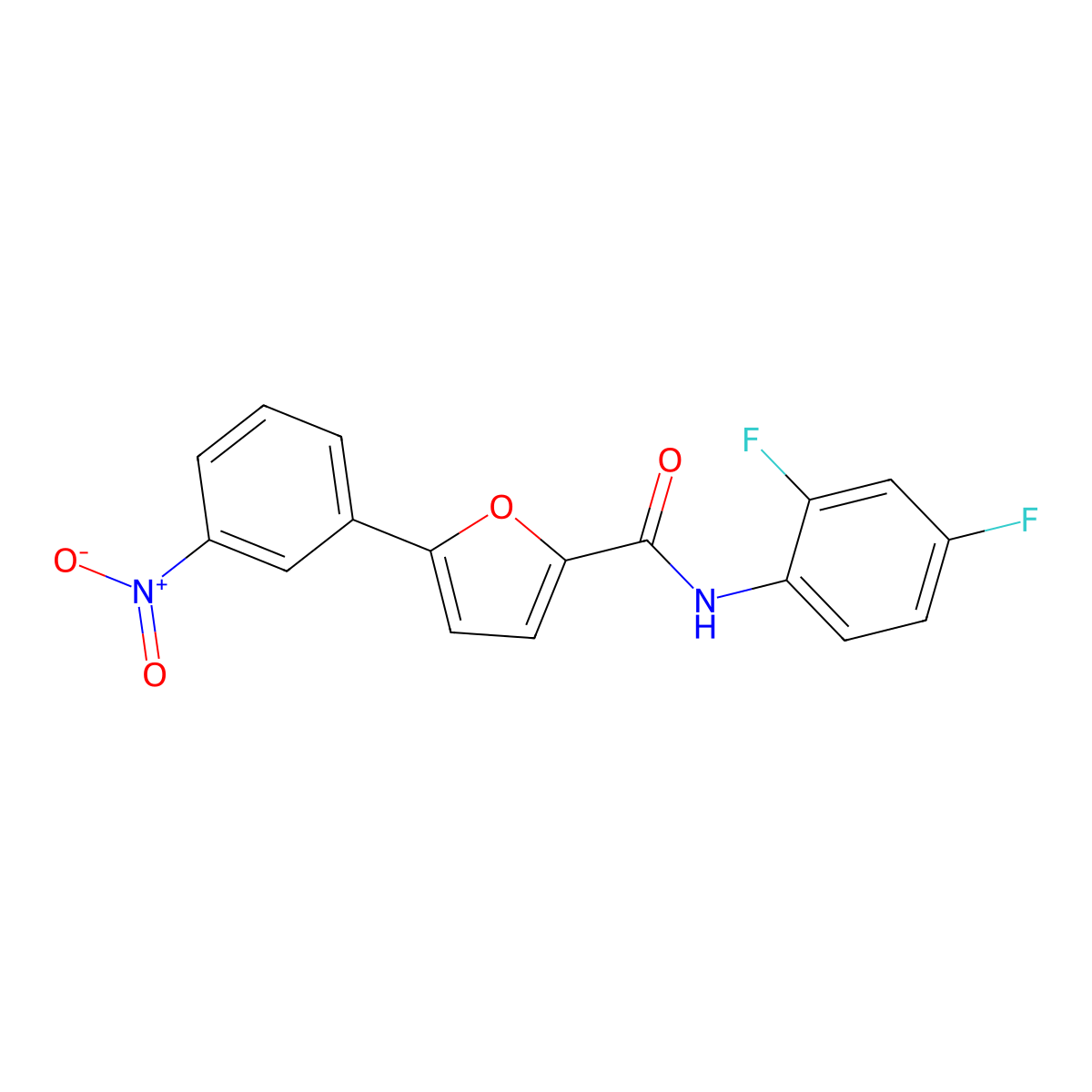 N-(2,4-difluorophenyl)-5-(3-nitrophenyl)furan-2-carboxamide molecular structure, CAS 718603-04-4