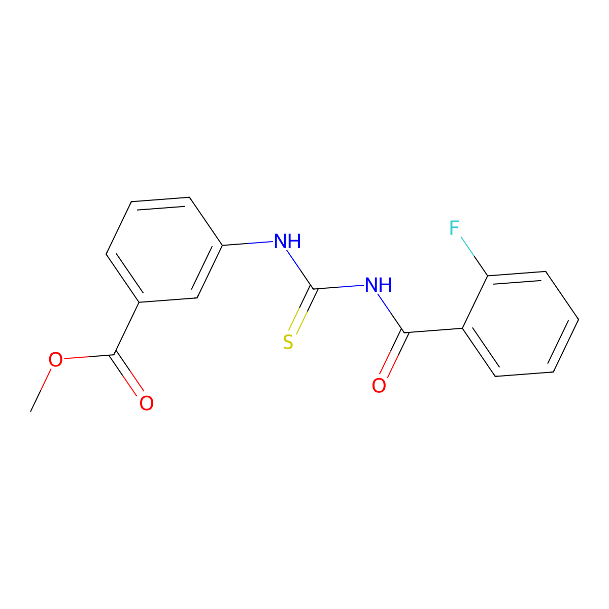 Methyl 3-({[(2-fluorophenyl)carbonyl]carbamothioyl}amino)benzoate molecular structure, CAS 718603-08-8