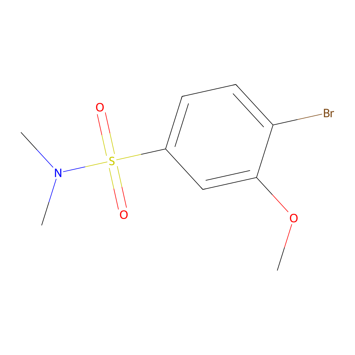 4-bromo-3-methoxy-N,N-dimethylbenzenesulfonamide molecular structure, CAS 718603-14-6
