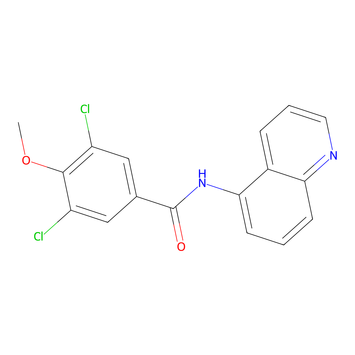 3,5-dichloro-4-methoxy-N-quinolin-5-ylbenzamide molecular structure, CAS 718603-39-5