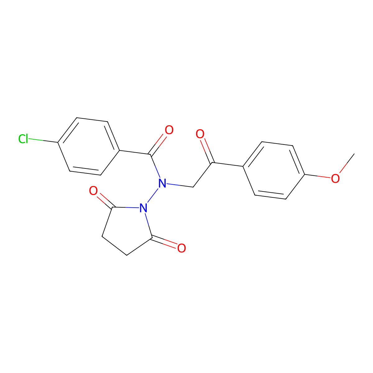 4-chloro-N-(2,5-dioxopyrrolidin-1-yl)-N-[2-(4-methoxyphenyl)-2-oxoethyl]benzamide molecular structure, CAS 718603-41-9