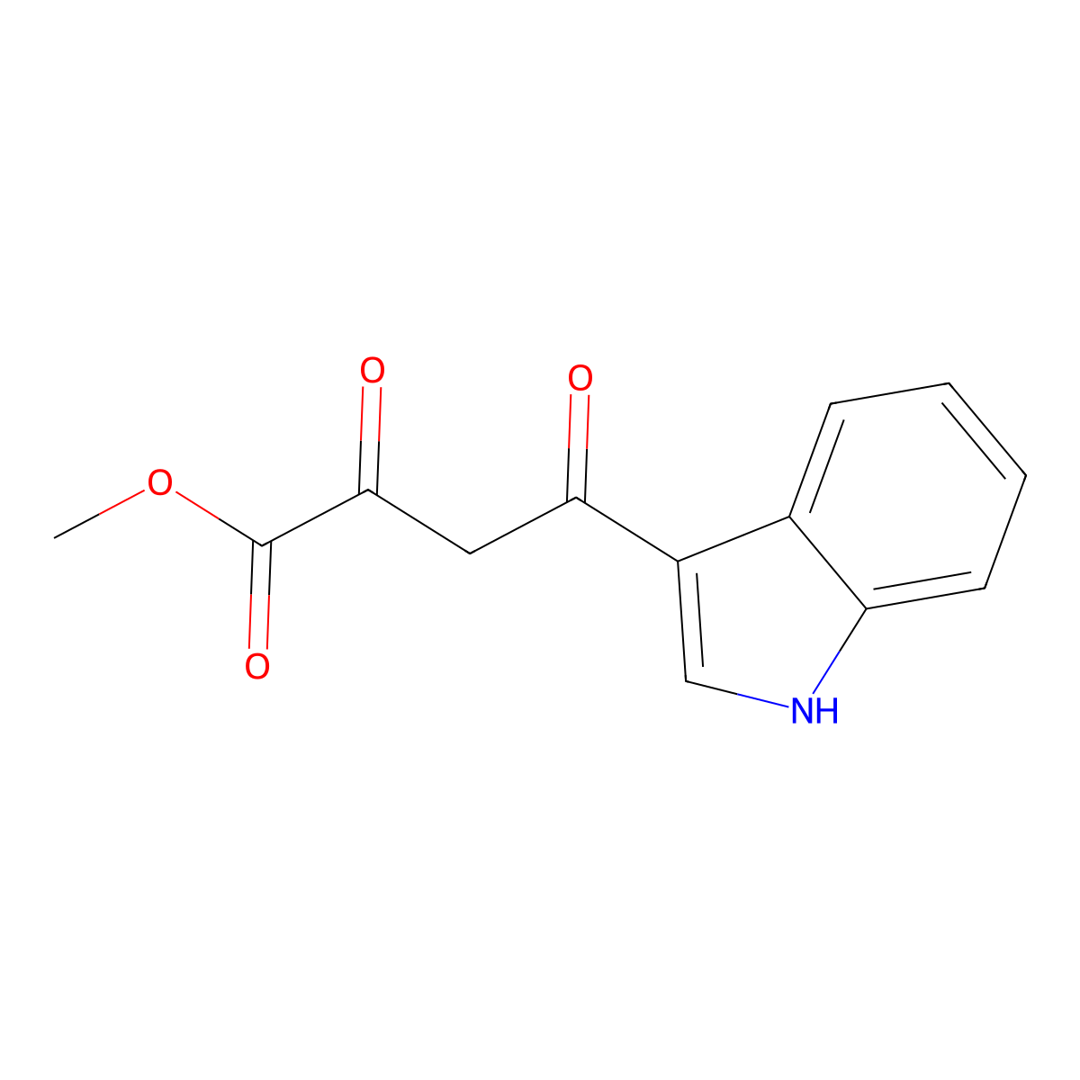 methyl 4-(1H-indol-3-yl)-2,4-dioxobutanoate molecular structure, CAS 718603-58-8
