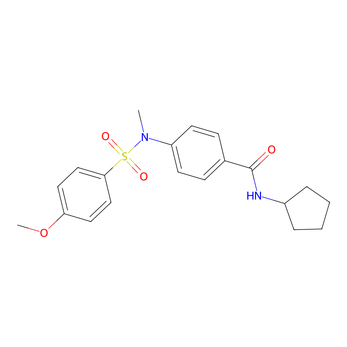 N-cyclopentyl-4-[(4-methoxyphenyl)sulfonyl-methylamino]benzamide molecular structure, CAS 718603-60-2