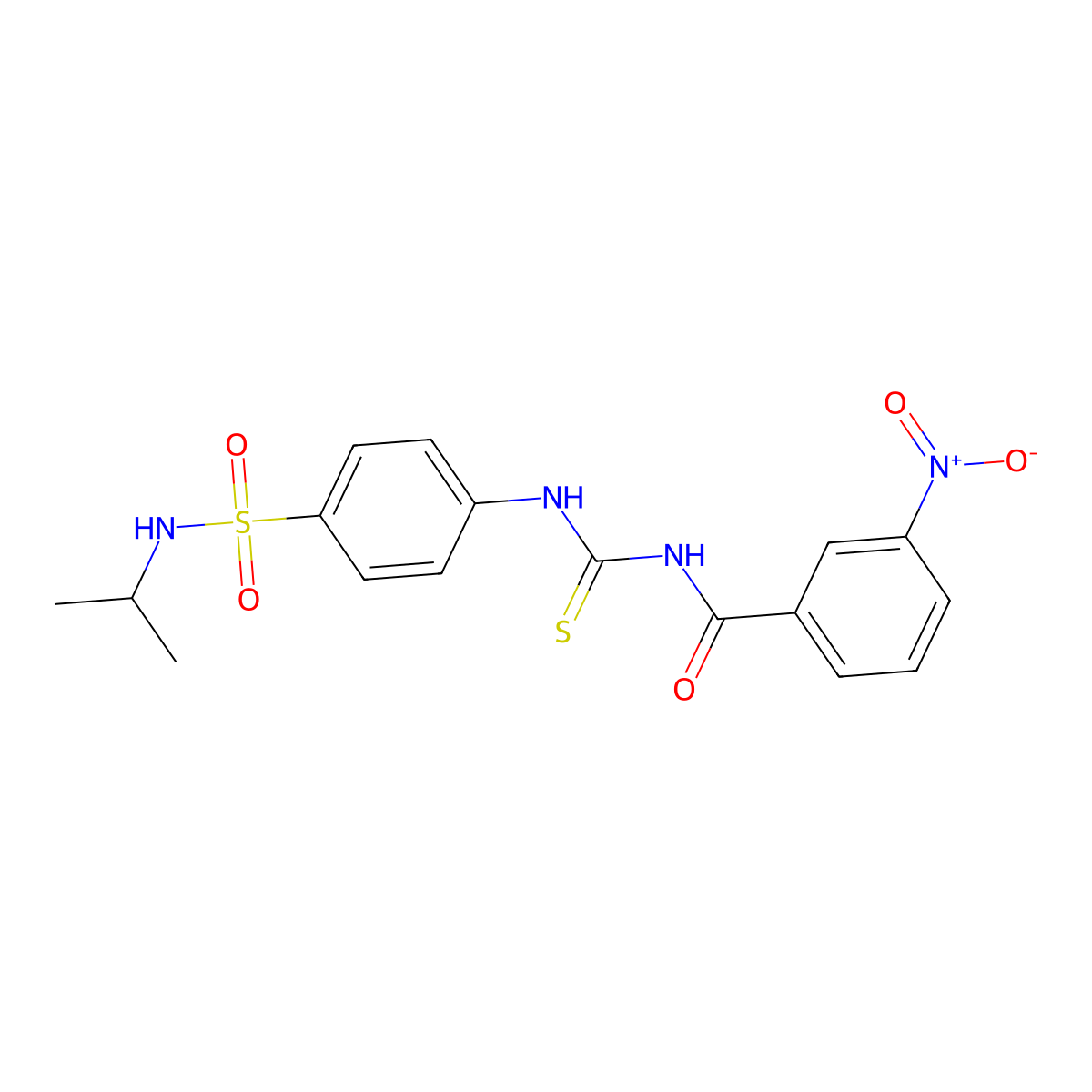N-[({4-[(isopropylamino)sulfonyl]phenyl}amino)carbonothioyl]-3-nitrobenzamide molecular structure, CAS 718603-62-4