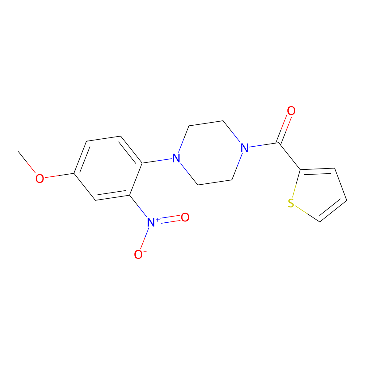 [4-(4-Methoxy-2-nitrophenyl)piperazin-1-yl]-thiophen-2-ylmethanone molecular structure, CAS 718603-69-1