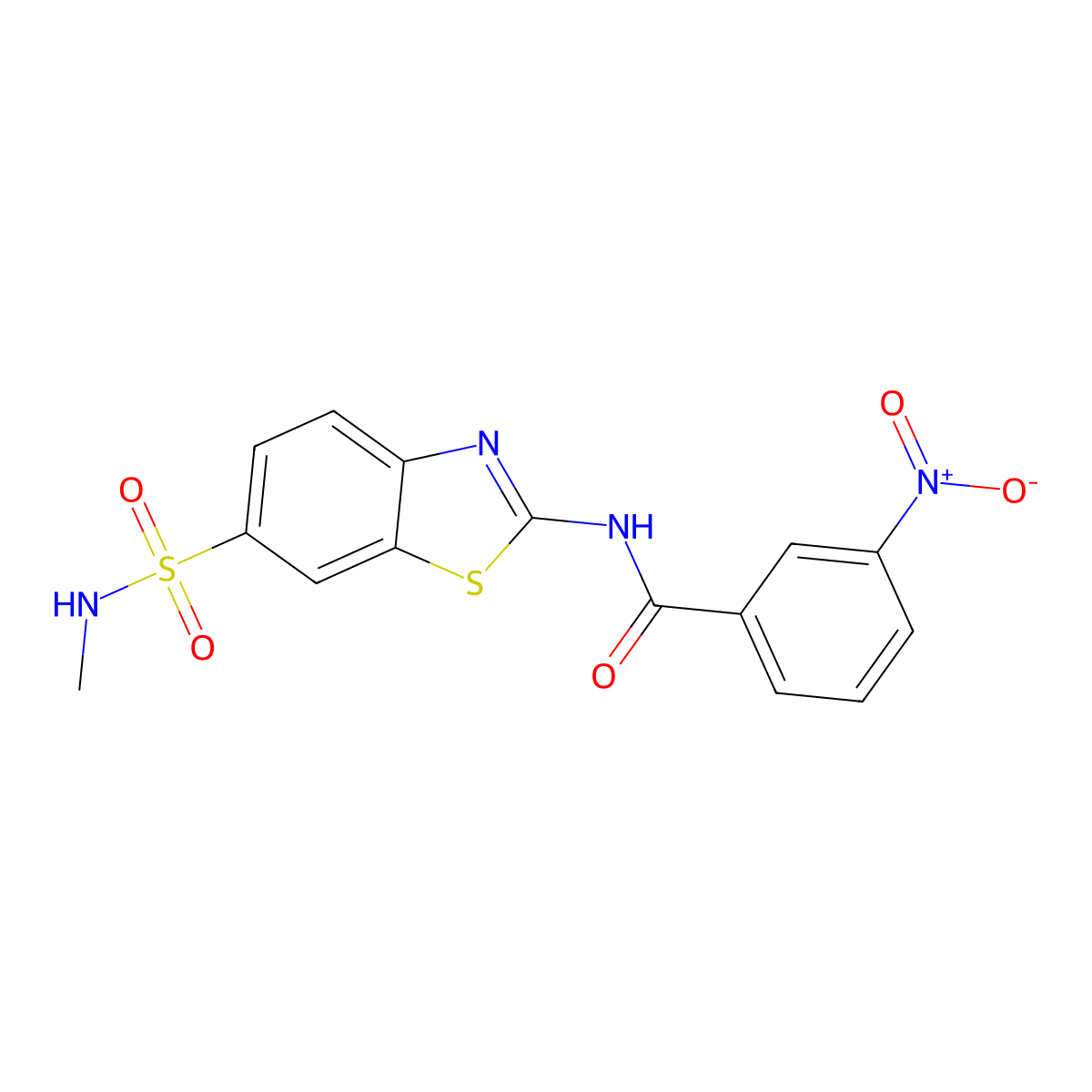 N-[6-(methylsulfamoyl)-1,3-benzothiazol-2-yl]-3-nitrobenzamide molecular structure, CAS 718603-70-4