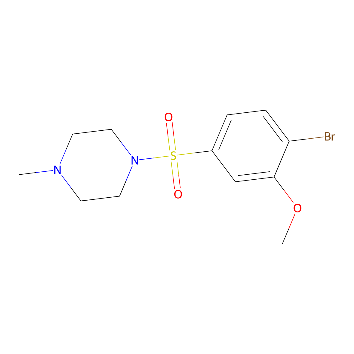1-(4-Bromo-3-methoxyphenyl)sulfonyl-4-methylpiperazine molecular structure, CAS 718603-77-1