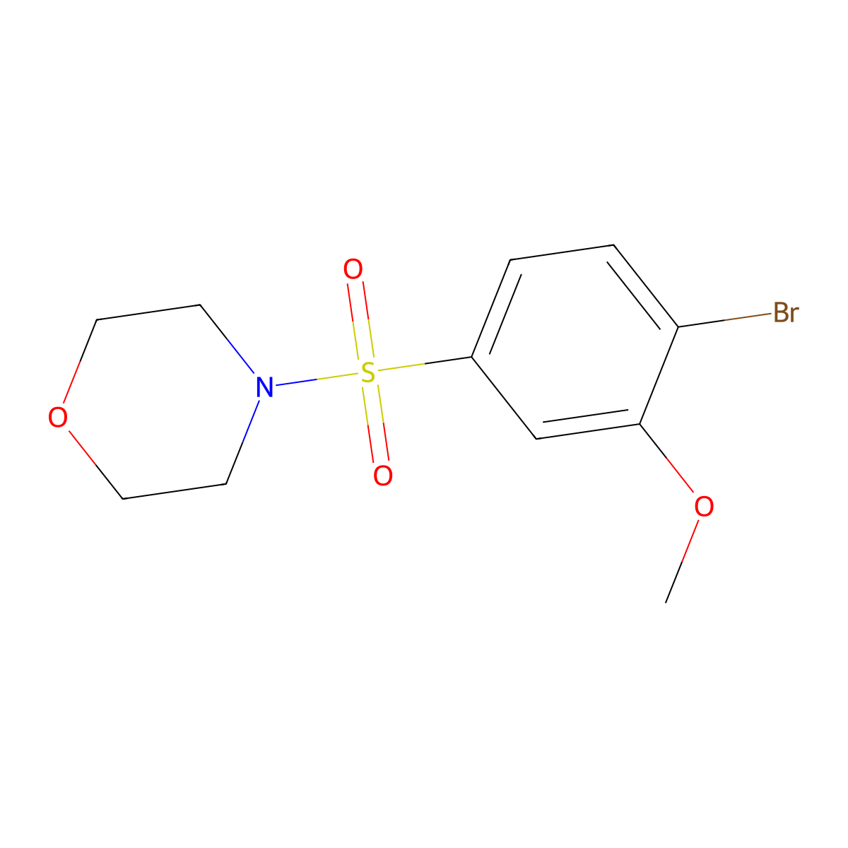 Morpholine, 4-[(4-bromo-3-methoxyphenyl)sulfonyl]- molecular structure, CAS 718603-96-4
