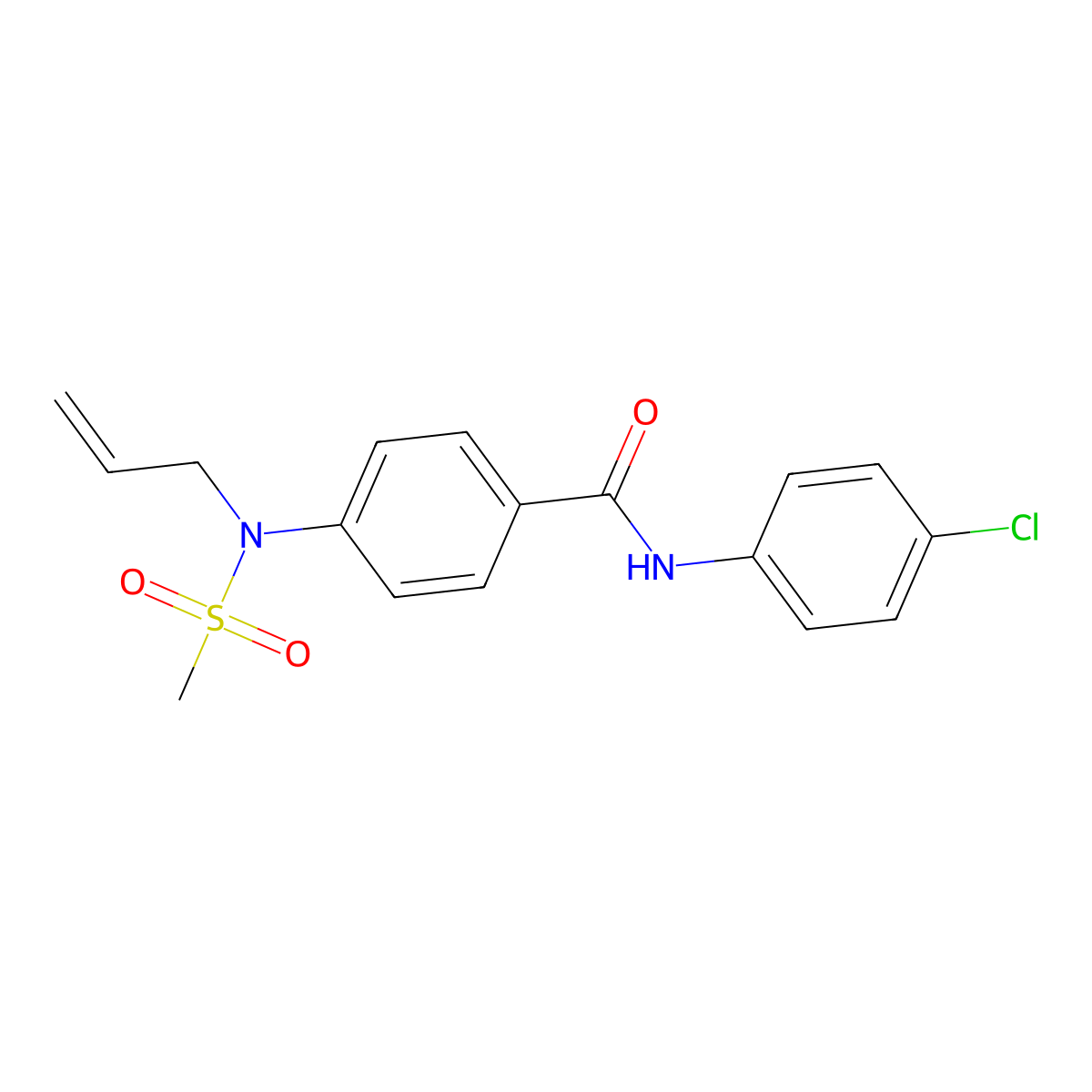N-(4-chlorophenyl)-4-[methylsulfonyl(prop-2-enyl)amino]benzamide molecular structure, CAS 718604-02-5