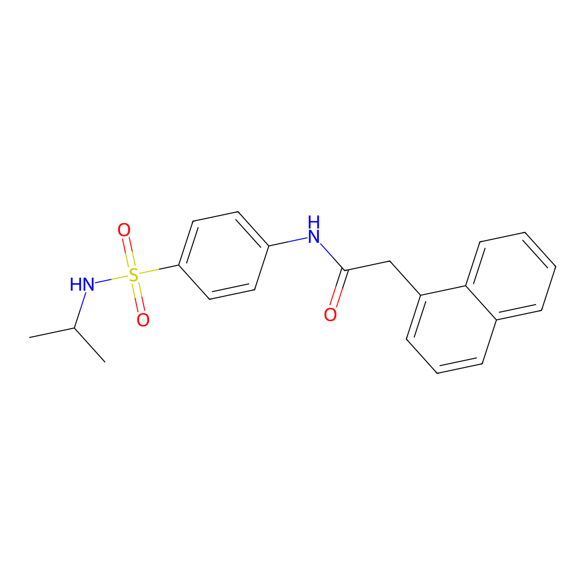 N-{4-[(isopropylamino)sulfonyl]phenyl}-2-(1-naphthyl)acetamide molecular structure, CAS 718604-04-7