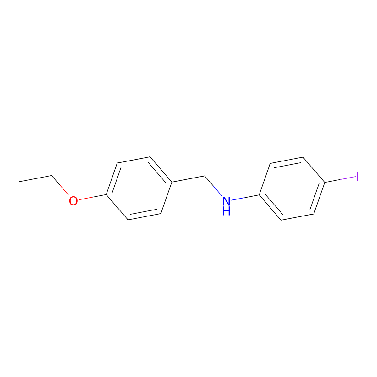 N-[(4-ethoxyphenyl)methyl]-4-iodoaniline molecular structure, CAS 718604-17-2