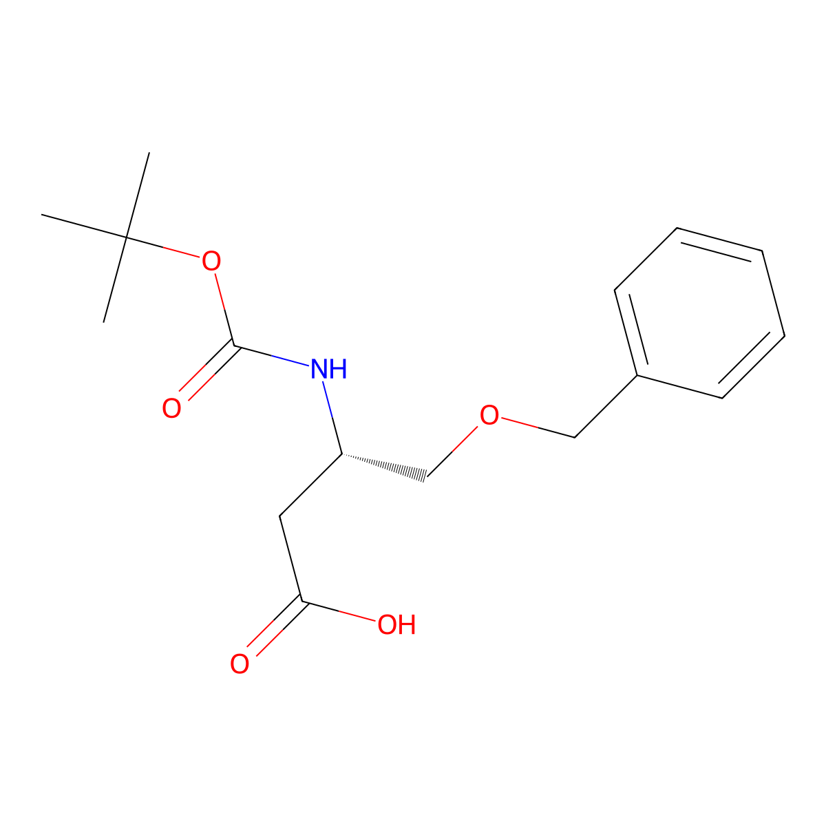 (3S)-4-(benzyloxy)-3-{[(tert-butoxy)carbonyl]amino}butanoic acid molecular structure, CAS 718608-08-3