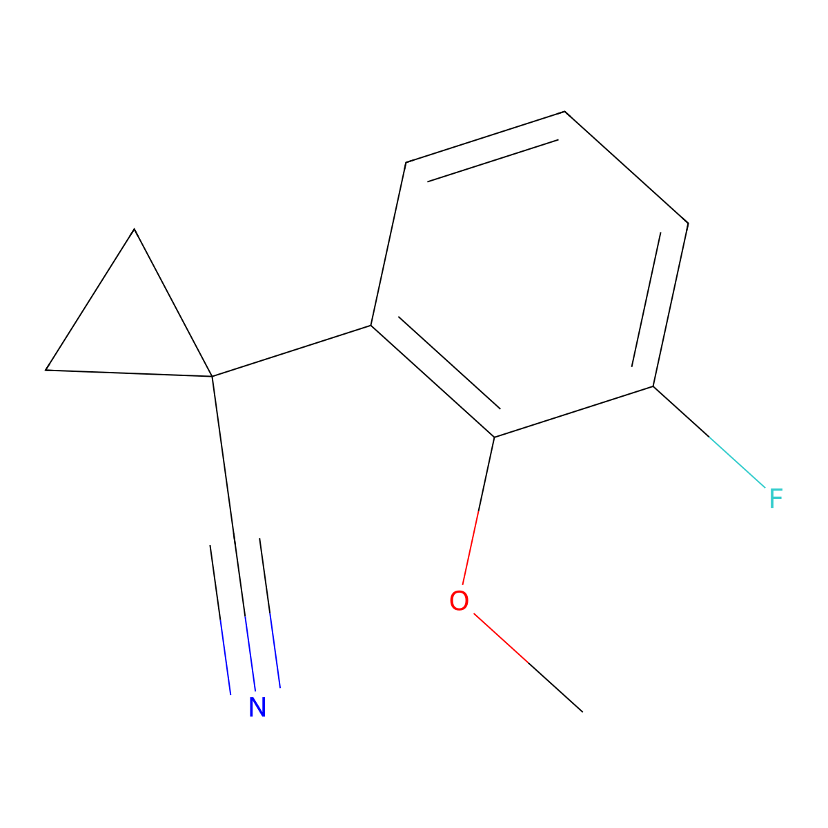 1-(3-Fluoro-2-methoxyphenyl)cyclopropane-1-carbonitrile molecular structure, CAS 718609-92-8