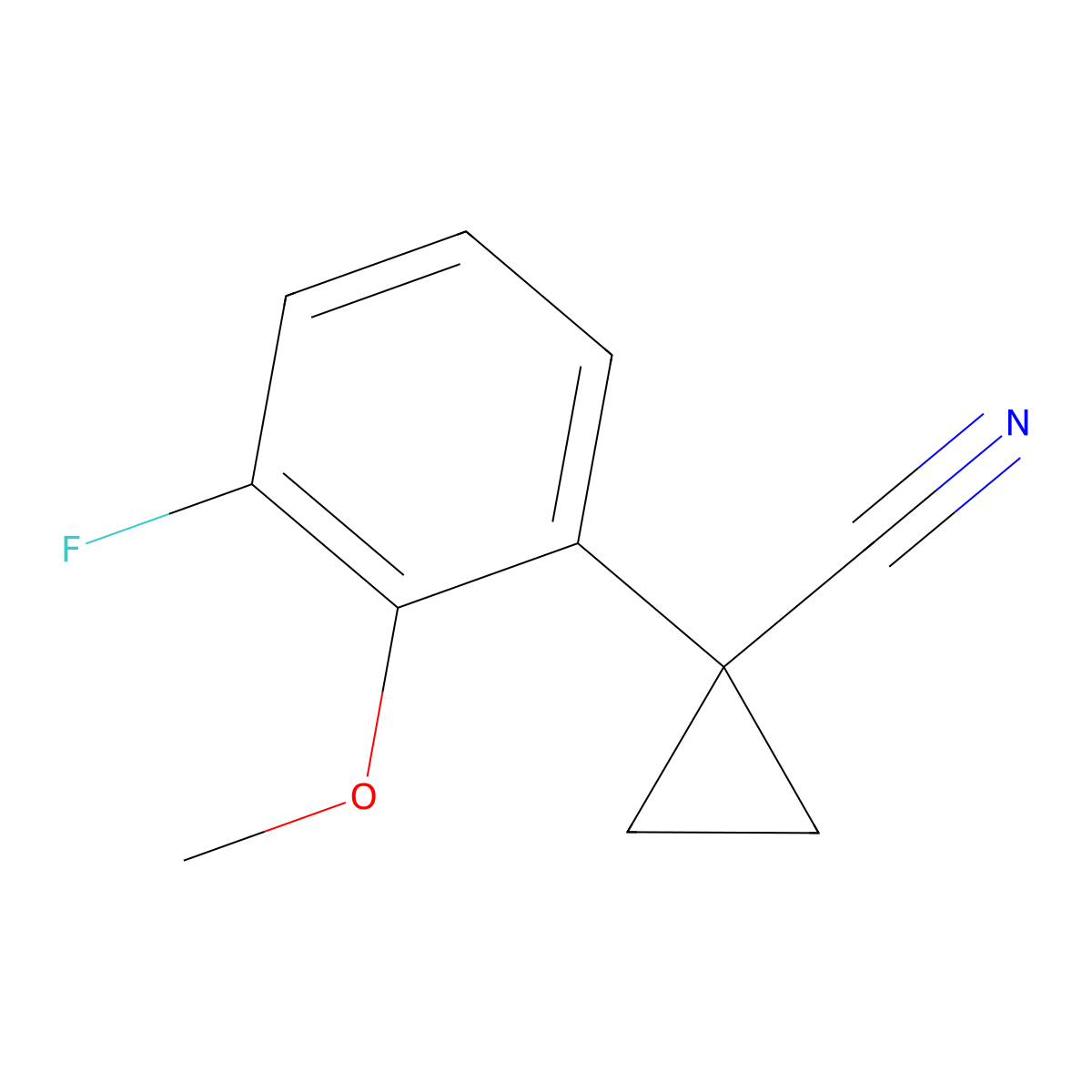 1-(3-Fluoro-2-methoxyphenyl)cyclopropane-1-carbonitrile molecular structure, CAS 718609-92-8