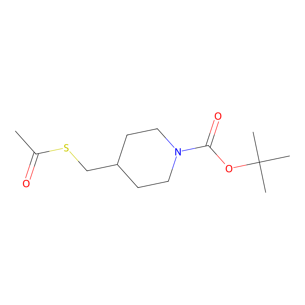 tert-Butyl 4-((acetylthio)methyl)piperidine-1-carboxylate molecular structure, CAS 718610-84-5