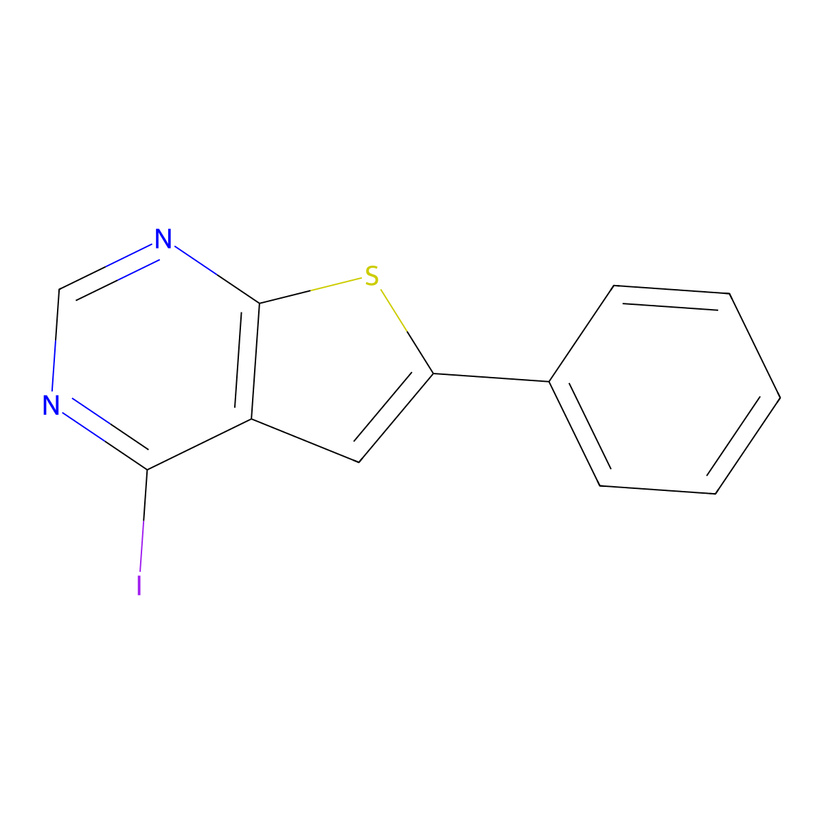 4-Iodo-6-phenylthieno[2,3-d]pyrimidine molecular structure, CAS 718615-92-0