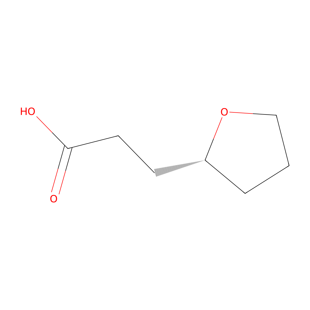 3-[(2R)-oxolan-2-yl]propanoic acid molecular structure, CAS 71862-09-4