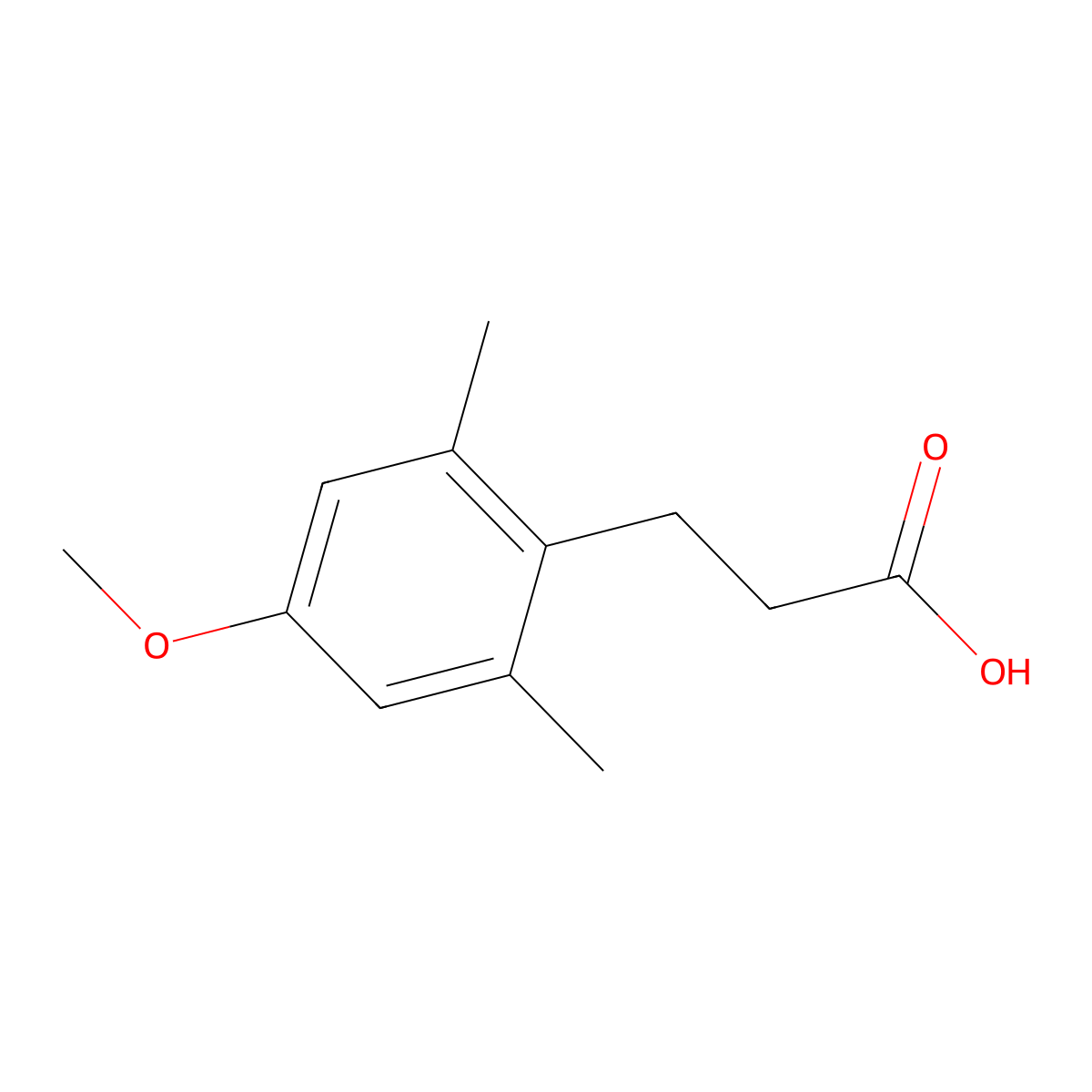 3-(4-Methoxy-2,6-dimethylphenyl)propanoic acid molecular structure, CAS 71862-26-5