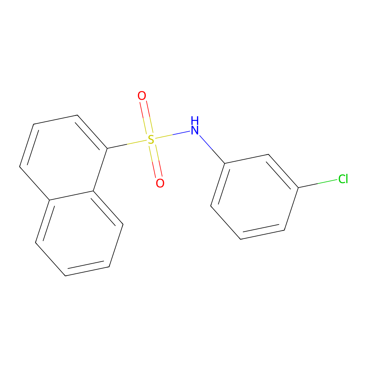 N-(3-chlorophenyl)naphthalene-1-sulfonamide molecular structure, CAS 71862-42-5
