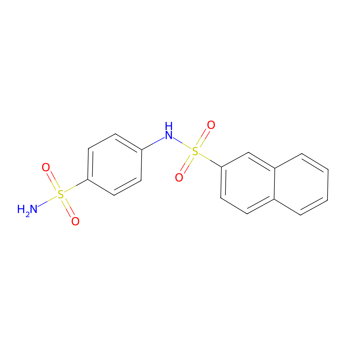 N-(4-sulfamoylphenyl)naphthalene-2-sulfonamide molecular structure, CAS 71862-56-1