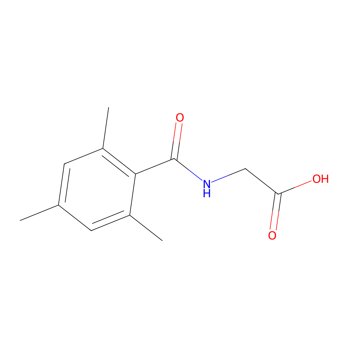 2-[(2,4,6-Trimethylbenzoyl)amino]acetic acid molecular structure, CAS 718625-31-1