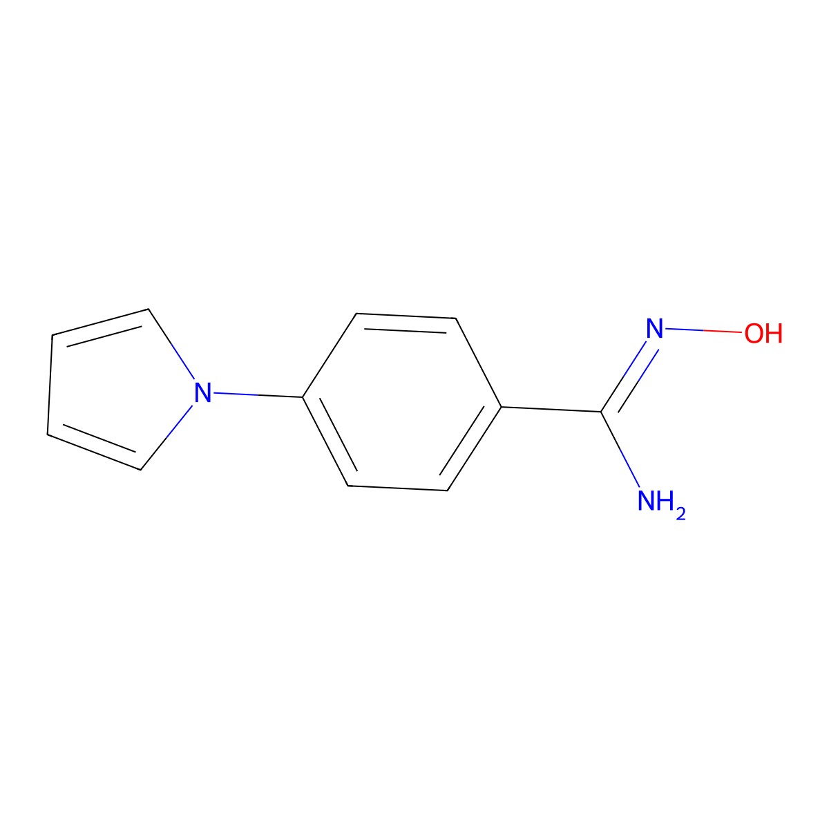 N'-hydroxy-4-pyrrol-1-ylbenzenecarboximidamide molecular structure, CAS 718625-50-4