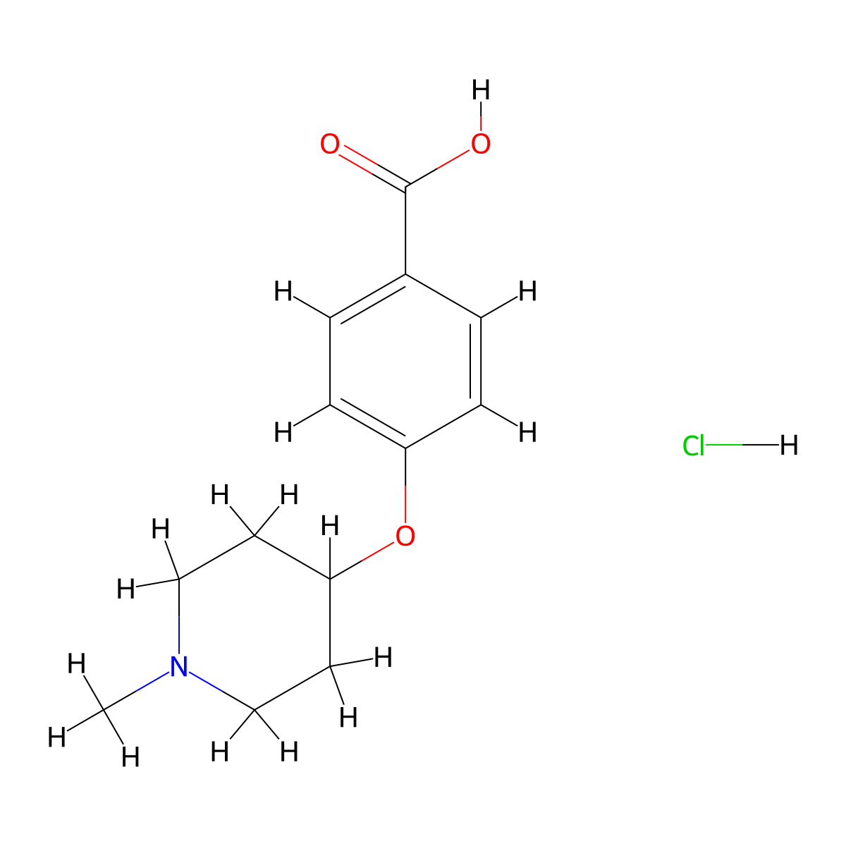 4-((1-Methylpiperidin-4-yl)oxy)benzoic acid hydrochloride molecular structure, CAS 718632-61-2