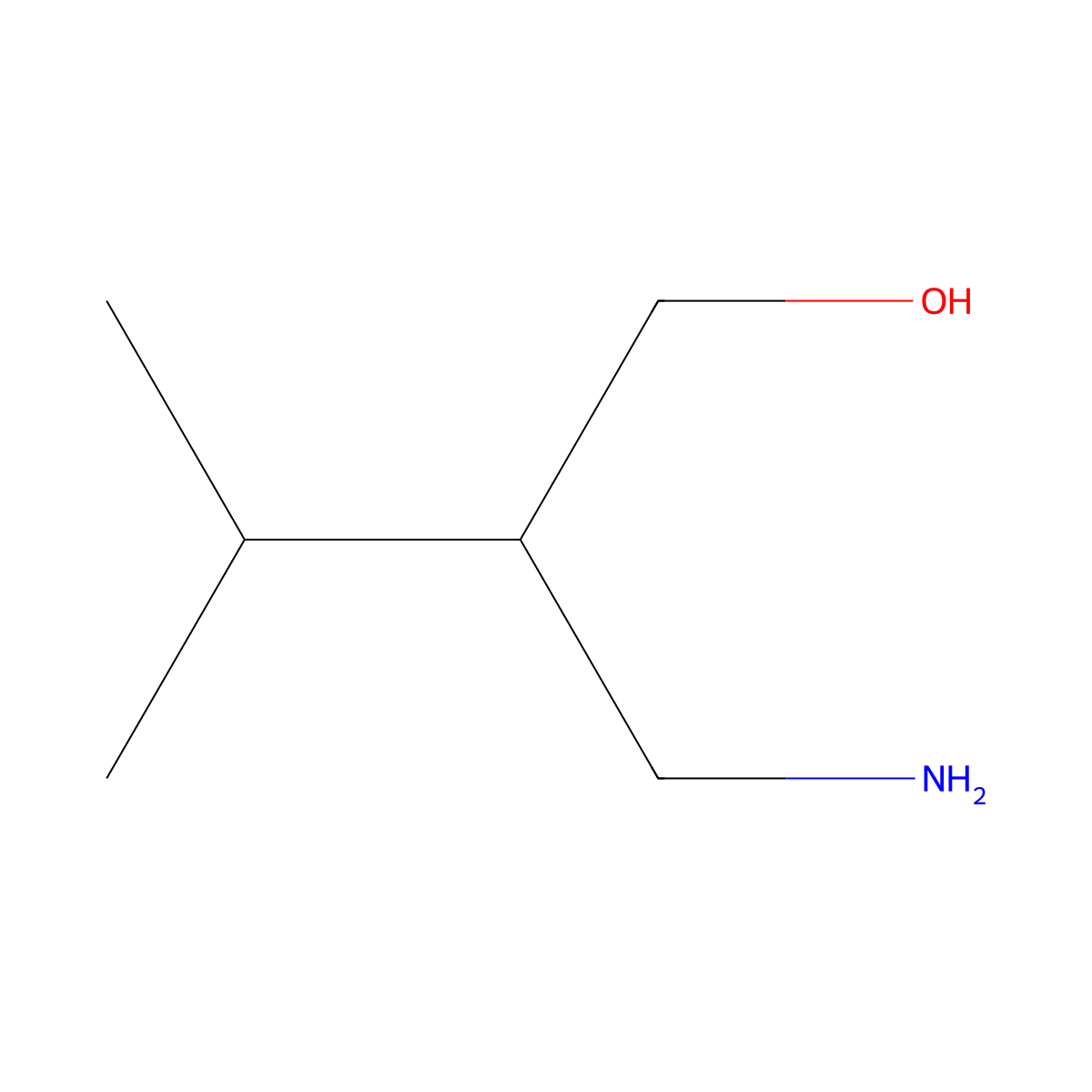 2-(Aminomethyl)-3-methylbutan-1-ol molecular structure, CAS 718633-43-3