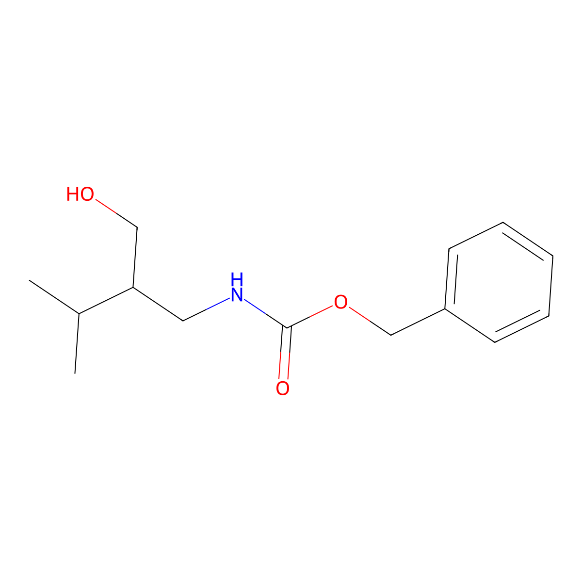benzyl N-[3-hydroxy-2-(propan-2-yl)propyl]carbamate molecular structure, CAS 718633-62-6
