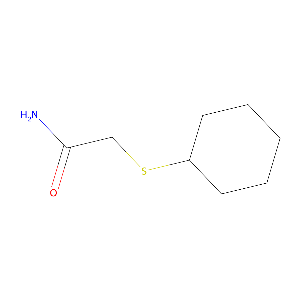 2-(Cyclohexylsulfanyl)acetamide molecular structure, CAS 718637-10-6