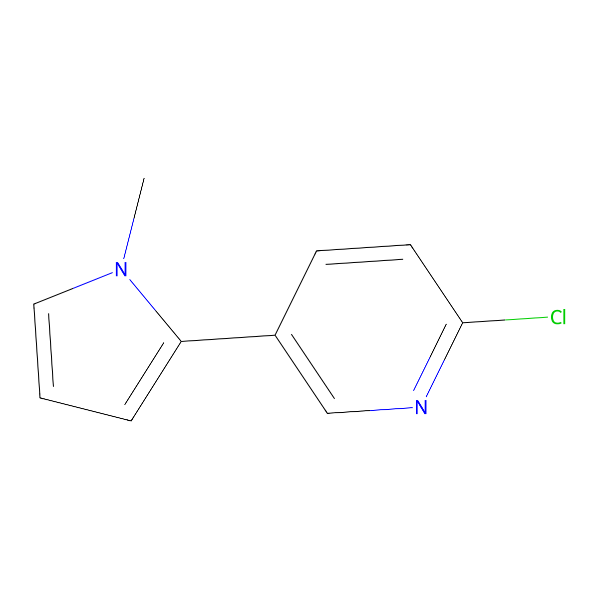 2-Chloro-5-(1-methyl-1H-pyrrol-2-yl)pyridine molecular structure, CAS 718639-07-7