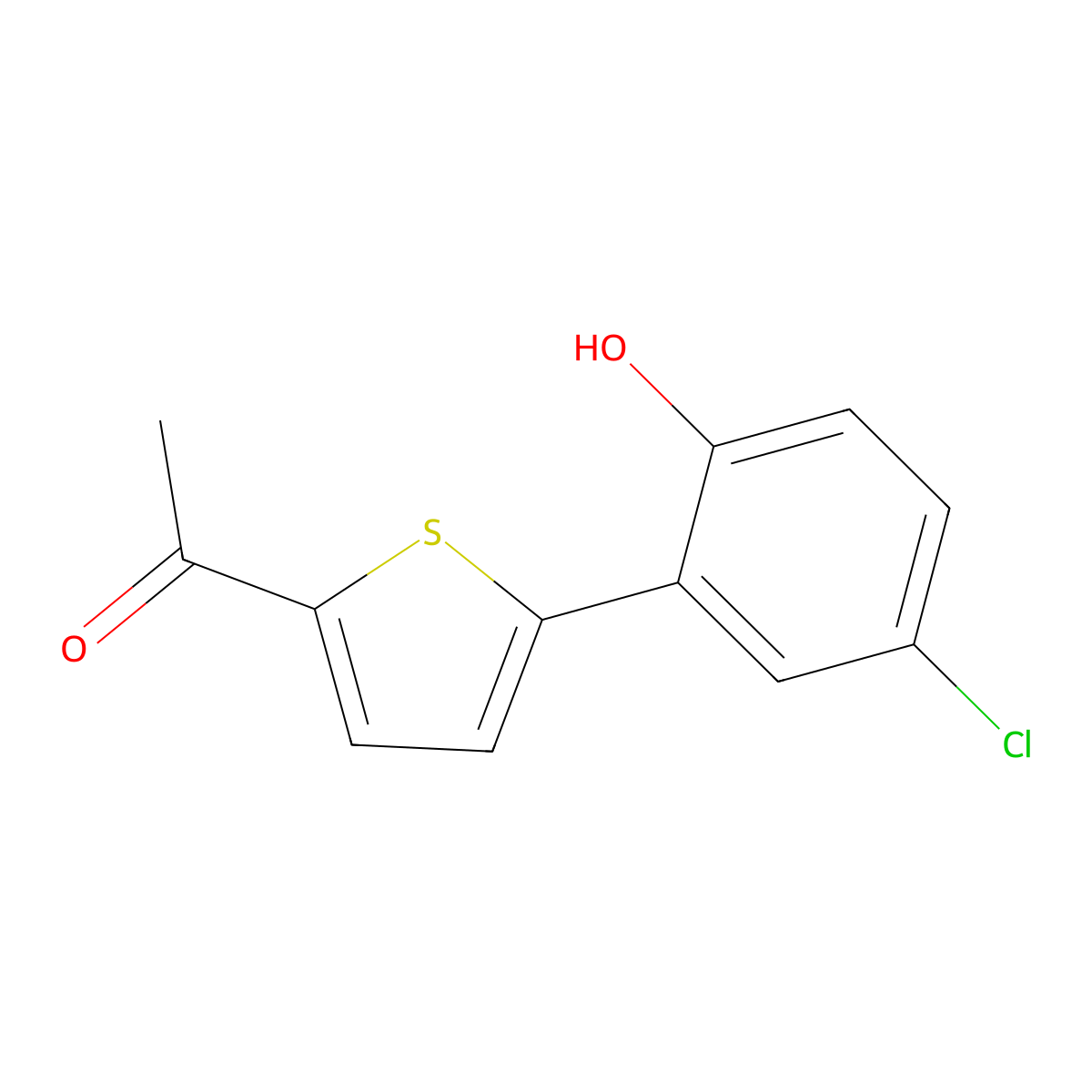 1-(5-(5-Chloro-2-hydroxyphenyl)thiophen-2-yl)ethan-1-one molecular structure, CAS 71866-91-6