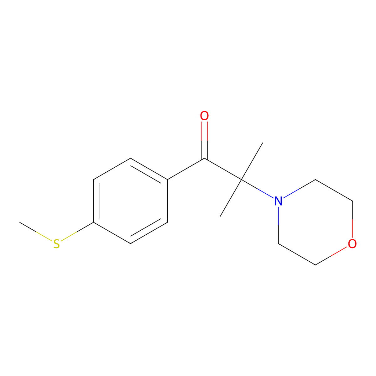 2-Methyl-1-(4-(methylthio)phenyl)-2-morpholino-1-propanone molecular structure, CAS 71868-10-5