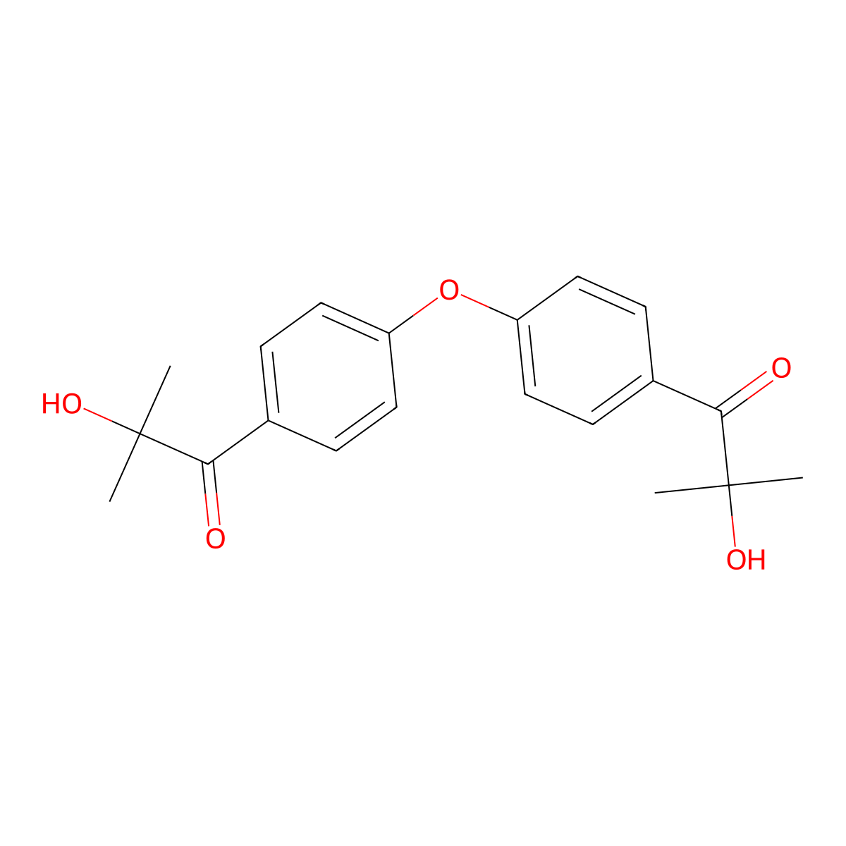 1-Propanone, 1,1'-(oxydi-4,1-phenylene)bis[2-hydroxy-2-methyl- molecular structure, CAS 71868-15-0